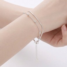 하루랩 925 실버팔찌 은 두줄 은볼 팔찌