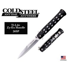 Cold Steel冷鋼Ti-Lite折刀4吋日本AUS-8A鋼黑色Zytel柄, 1個