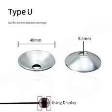 5pcs 5mm 강철 와이어 로프 케이블 커넥터 홈트 장비 체인 포트 조인트 인터페이스 구성 요소, 09 U
