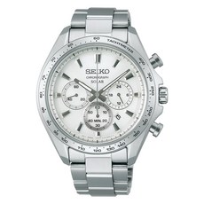 SEIKO 精工 太陽能計時碼錶男士金屬腕錶 SBPY179