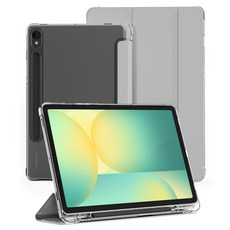 갤럭시탭S9 S9+ S9울트라 S9 FE 플러스 호환 S펜수납 클리어 투명 북커버 케이스 케이스나라, White