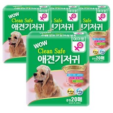와우 크린세이프 애견 기저귀 암컷, 4개, 20개입, 중형