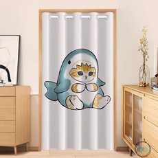 墟里居 門簾隔斷簾空調擋風簾免打孔防風簾子廚房臥室客廳超厚布簾遮擋簾, 暖居喵,【門寬55-80】簾寬120*高180