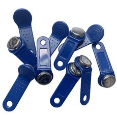 10xIbutton Keyfob DS1990A DS1990 F5 일련 번호 iButton I-버튼 키 IB 태그 카드 방수 RFID 태그 (블루), 블루