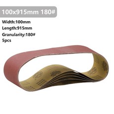 XCAN 915x100mm 연마 샌딩 벨트 샌더 40-400 벨트 샌더 도구 용 그릿 샌드페이퍼 연삭 연마 도구 5pcs, [05] 5pcs Grits 180