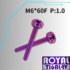 ROYAL 鈦合金螺絲 M6*60F P:1.0 飛碟頭螺絲 - 皇家紫, 1個