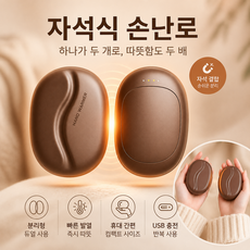 휴대용 손난로 양면 발열 미니 핸드워머 겨울 방한 용품 선물 추천 키즈 휴대용 손난로 아동용 미니 손난로, Brown