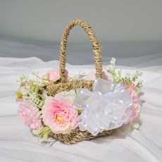 아티제이 결혼식 프로포즈 조화 화동바구니, 핑크, 1개