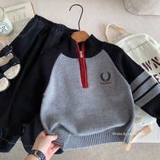 木野兒童鼕季毛衣湖州織裏童裝男童韓版加厚針織衫百搭上衣服飾潮