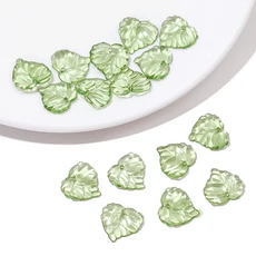 내추럴 리프 아크릴 구슬 50개｜포레스트 스타일 액세서리 DIY 세트 목걸이 팔찌, 03LGN, 50pcs