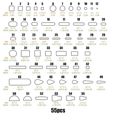 가죽 구멍 펀치 도구 여러 모양 세트 중공 커터 펀처 공예 24 55 개, 01 55pcs