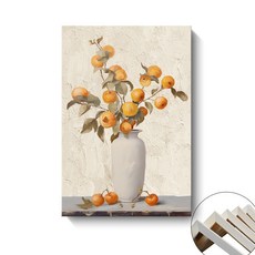 柿柿如意花瓶靜物裝飾畫 無框畫, 內框畫A,35x50cm