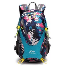 Senterlan鑫特萊 登山背包 30L 網架背負 腰帶減壓 防雨罩 水袋背包 運動背包 旅遊背包 後背包, 粉色, 粉色