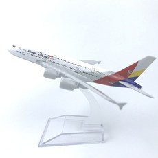 모형 비행기 다이캐스트 대한항공 아시아나 진에어 제주에어 대통령 전용기 에어버스 A380 B737 보잉 피규어 굿즈 모음, 1개, 아시아나A380(16cm)