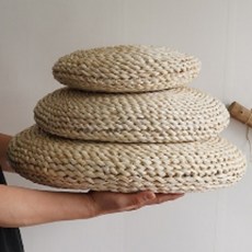 라탄방석 원형 쿠션 내츄럴 홈카페 인테리어 바닥 의자 야외라탄방석, 1개, 방석형(슬림)_50cm