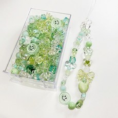 10/30g 8 아크릴 비즈 하트 보우 꽃 루즈 DIY 수제 전화 체인 팔찌 쥬얼리 액세서리 만들기, C5 Green, 30g, 1개