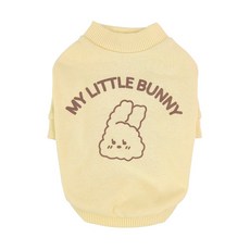Grooming Dog 寵物小兔子圓領T恤, 奶油黃