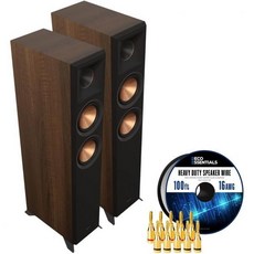 클립쉬 레퍼런스 프리미어 RP5000F II 듀얼 5.25인치 400W 2.5웨이 플로어스탠딩 스피커 페어 월넛 번들 데코 에센셜 100피트 16 AWG 와이어 케이블 및 5쌍, Klipsch 레퍼런스 프리미어 RP-5000F II