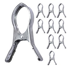 바이트 초강력 스텐 이불집게 대형 빨래건조대 고정 클립, 실버, 10개