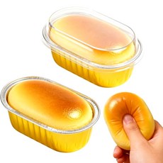 굿즈라이프 치즈케이크 말랑이 스퀴시 스트레스볼, 2개, 치즈빵