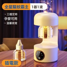 USB充電定時驅蚊燈 智能定時 孕嬰可用 溫馨夜燈, 白色鏤空驅蚊器-【直插款】+【收藏送眼貼】:配驅蚊液(1瓶)