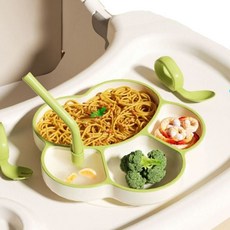 아기 실리콘 흡착식판 유아식판, 그린, 1개