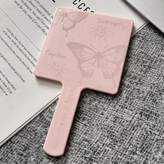 빈티지 나비 사각형 거울 미니 휴대용 데스크탑 화장품 메이크업 거울 여행 휴대용 미용 거울 소녀 생일 선, [01] pink