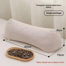 커버 2025년 새로운 순면 입체 삼각형 줄무늬 메밀 베개 전체 껍질을 채워 경추를 보호합니다