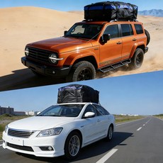 자동차 대용량 방수 루프백 차량용 캠핑용 외출용 루프박스 대용량 425L 최대하중40KG, 1개, 블루+블랙