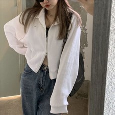 Deeptown 여성 운동복 한국 패션 오버사이즈 하라주쿠 스트리트웨어 집업 카디건 스포츠웨어 캐주얼 베이직 크롭탑