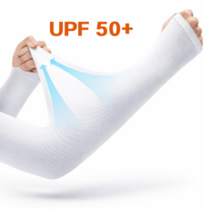 프라임 자외선차단 손등커버 겸용 팔토시 스포츠 운전, 2개, 딥 화이트