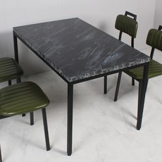 식당테이블 800x1200 4인 업소용 식탁 사각 카페 탁자 국내제작 프레임철재다리 30각용접다리 lpm상판, 06.흑마블