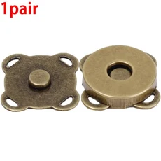 마그네틱 버튼 바느질 금속 스냅 걸쇠 지갑 핸드백 DIY 만들기 매화 꽃 핀 의류 공예, 01 18mm, 03 Bronze 1Pair