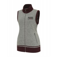 디즈니골프 여성 골프 조끼 베스트 캐주얼 퍼포먼스 활동룩 배색 시보리 넥 집업 니트 DM4LKV030DH5580082