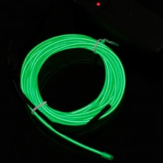 1M/2M/3M/4M/5M 여러 가지 빛깔의 Led 스트립 유연한 네온 불빛 EL 와이어 댄스 파티 분위기 장식 조명 문, 06 green, 01 1m, 03 Wire control Plug