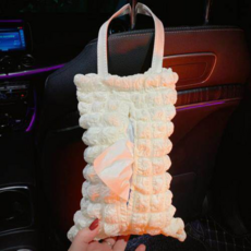 可愛卡通車載紙巾盒 後排掛式衛生紙盒 收納裝飾品, 【泡泡+紙巾盒-】