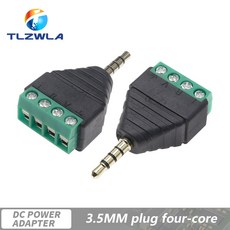 오디오잭 이어폰 오디오 잭 3.5mm 커넥터 스테레오 어댑터 RCA 모노 채널 플러그-나사 터미널 플러, Section 4, 1개