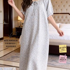 MOTIE 莫代爾夏季法式碎花睡裙女 透氣排濕不悶汗
