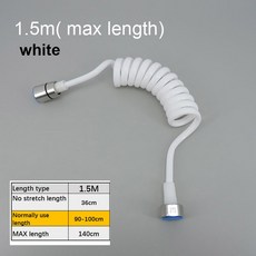 파이프 헤드 소프트 3 변기 m 물 흰색 욕실 튜브 전화선 플라스틱 분무기 용수철 비데 호스 샤워헤드 1.5 304 유연한 2m, 1)1.5m(max), 1개