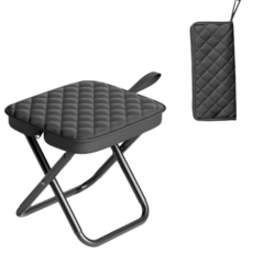 휴대용 접이식 캠핑 의자 초경량 낚시 의자 야외 미니 등받이 없는 의자 120kg 하중, 2개, 블랙