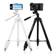 미니 접이식 삼각대 카메라용 거치대 스마트폰 홀더 휴대용 포켓 스탠드 브이로그 촬영용, 1개, 화이트, 카메라 스마트폰 삼각대 세트