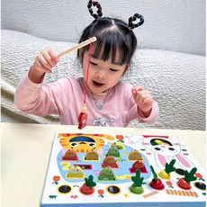 아리앤피노 2in1 원목 자석낚시 당근뽑기놀이 아기 장난감, 1개, 기본