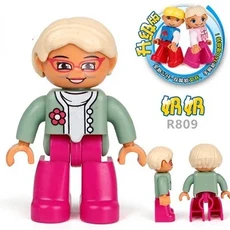 큰빌딩 블록 그림 사람들 가족 전문 역할 DIY 벽돌 장난감 Duplo 피규어와 호환 유연한 관절, 09 R809 1PCS