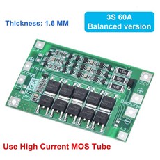 3S 4s 20A 40A 60A 리튬 이온 리튬 배터리 충전기 보호 보드 18650 BMS 드릴 모터 11.1V 12.6V/14.8V 16.8V 강화/균형 전자 부품 액세서리 소스, 3S 60A Balance
