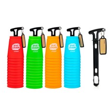 Spo-Meca 컵쌓기(12입)+퀵홀더 스포츠스태킹 스피드스택 게임 학습 놀이 체육교구 학교체육, 오렌지+퀵홀더