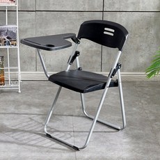 고내구성 접이식 책걸상 교회 강의실 일체형 책상, 9018블랙체어+글쓰기보드