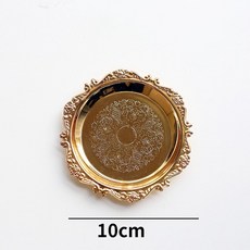 트레이 철 라운드 스토리지 트레이 쥬얼리 트레이 유럽 디저트 쿠키 트레이 웨딩 케이크 캔디 플레이트 홈 장식, 1개