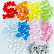 장식데코 통통하트비즈구슬 50개입 1봉 하트비즈 하트구슬, 연분홍, 1개