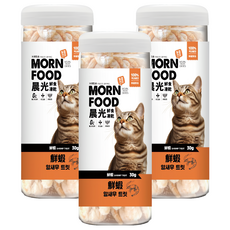 晨光 MORN FOOD 貓用鮮食凍乾 30g x 3罐 全齡貓適用, 鮮蝦