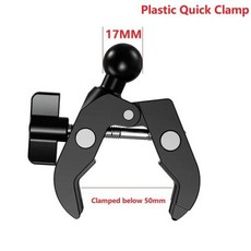 알루미늄 합금 핸들 바 클램프 마운트 베이스 마운트 더블 소켓 암 자전거 오토바이 전화 홀더용 1 인치 볼 17mm 25mm, 1) Plastic 17mm Ball, 1개